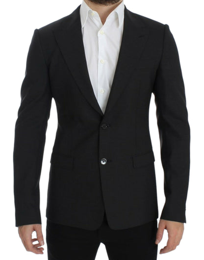 Dolce & Gabbana Sleek Gray Wool Slim Fit Blazer