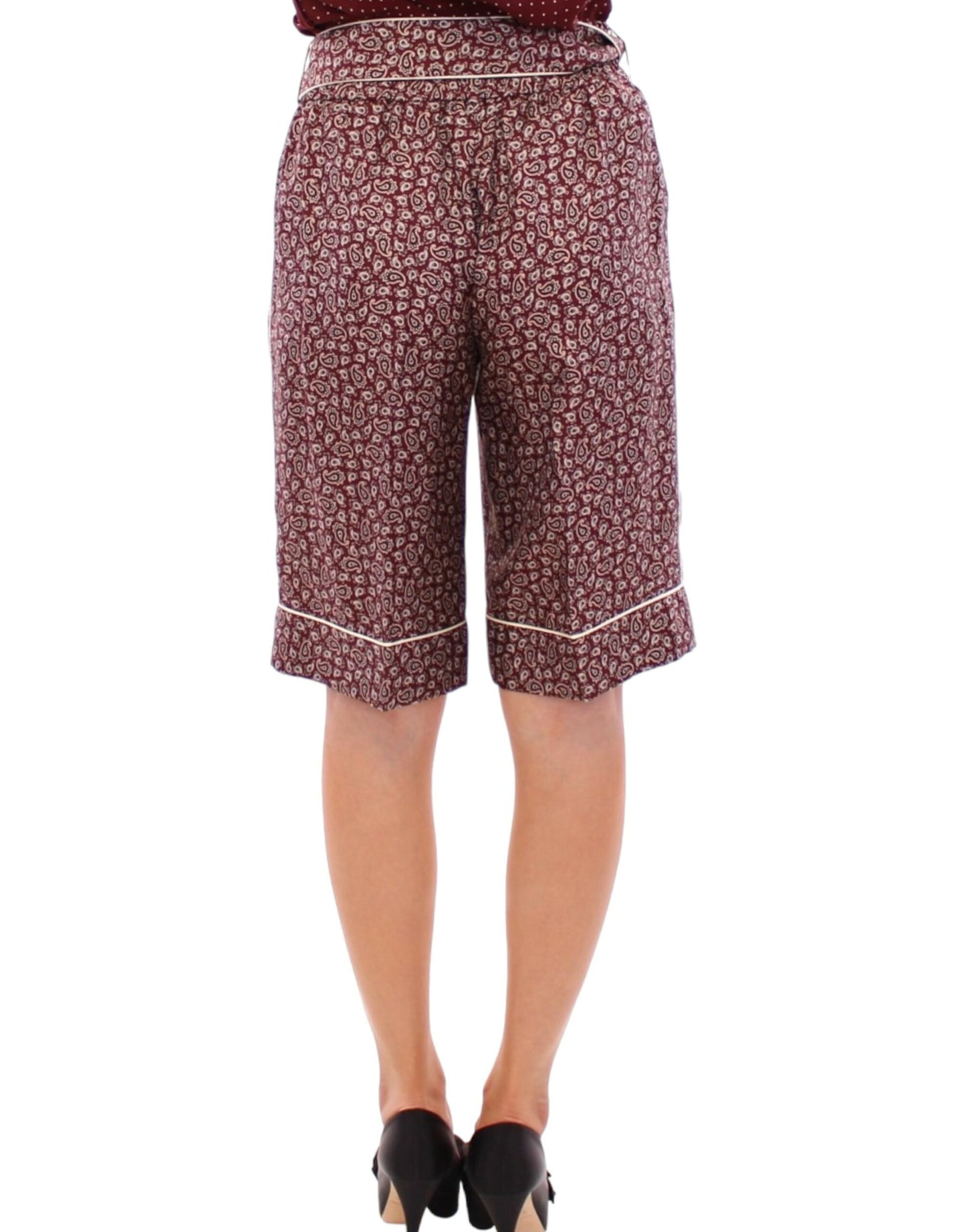 Rote PYJAMA-Seidenshorts von Dolce &amp; Gabbana