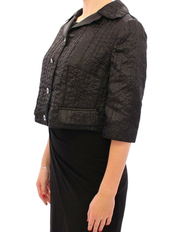 Dolce &amp; Gabbana Schwarzer kurzer Bolero-Shrug-Jackenmantel