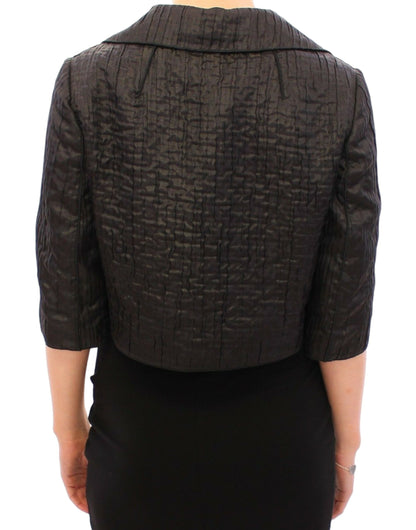 Dolce &amp; Gabbana Schwarzer kurzer Bolero-Shrug-Jackenmantel