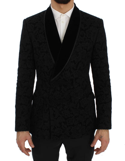 Dolce & Gabbana Elegant Slim Fit Black Silk-Blend Blazer