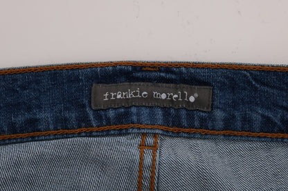 Frankie Morello Chic Slim Fit Blue Distressed Jeans