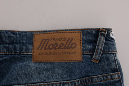 Zerrissene Dunfermile-Slim-Fit-Jeans von Frankie Morello in blauer Waschung