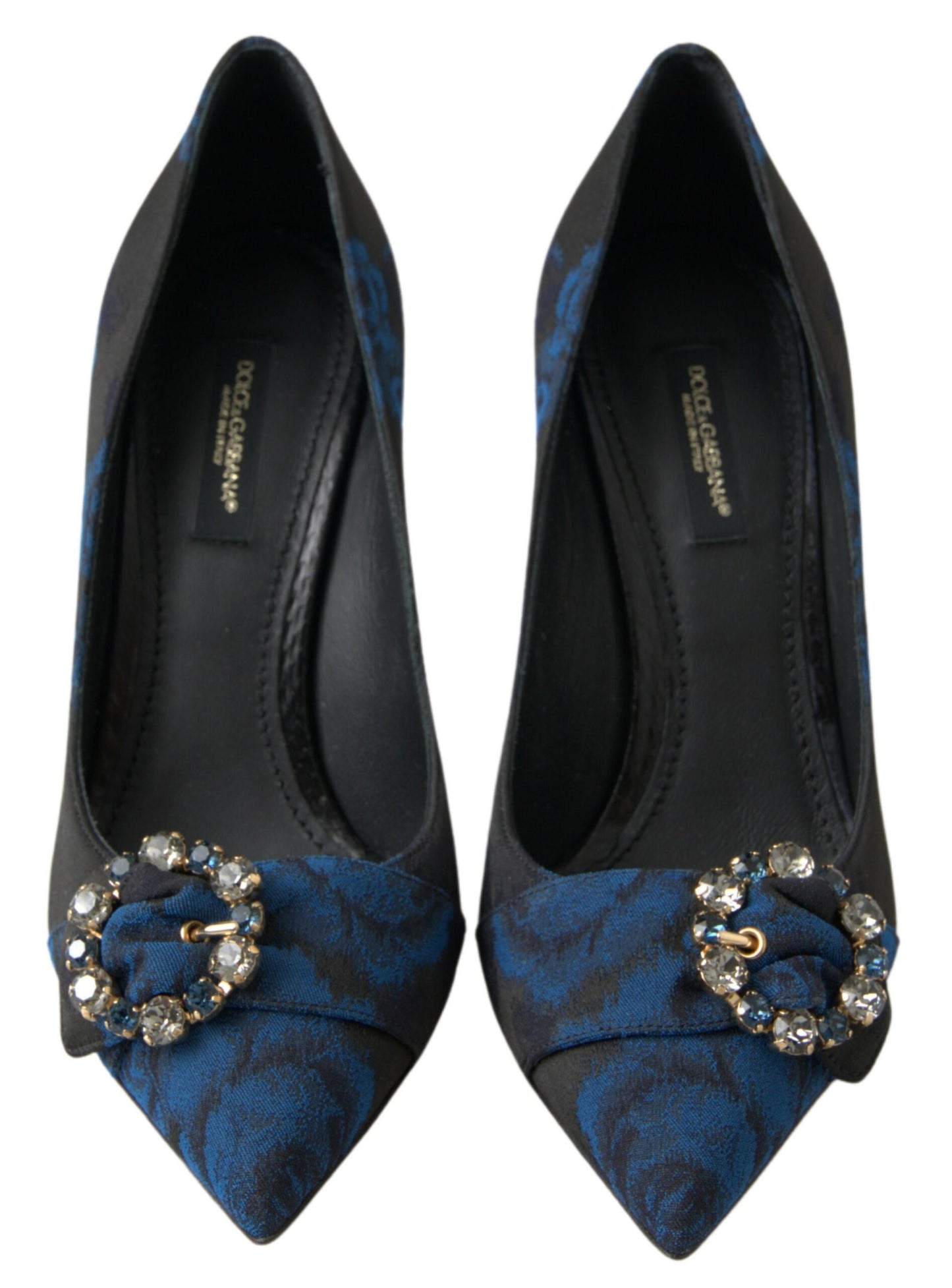 Dolce &amp; Gabbana blaue Ayers-Kristall-Pumps mit Blumenmuster