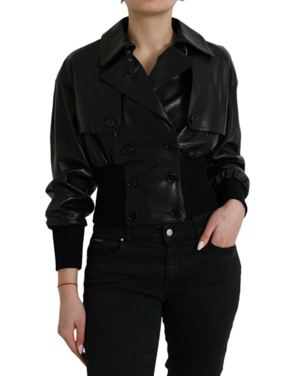 Dolce & Gabbana Elegant Black Leather Blouson Jacket