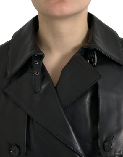 Dolce & Gabbana Elegant Black Leather Blouson Jacket