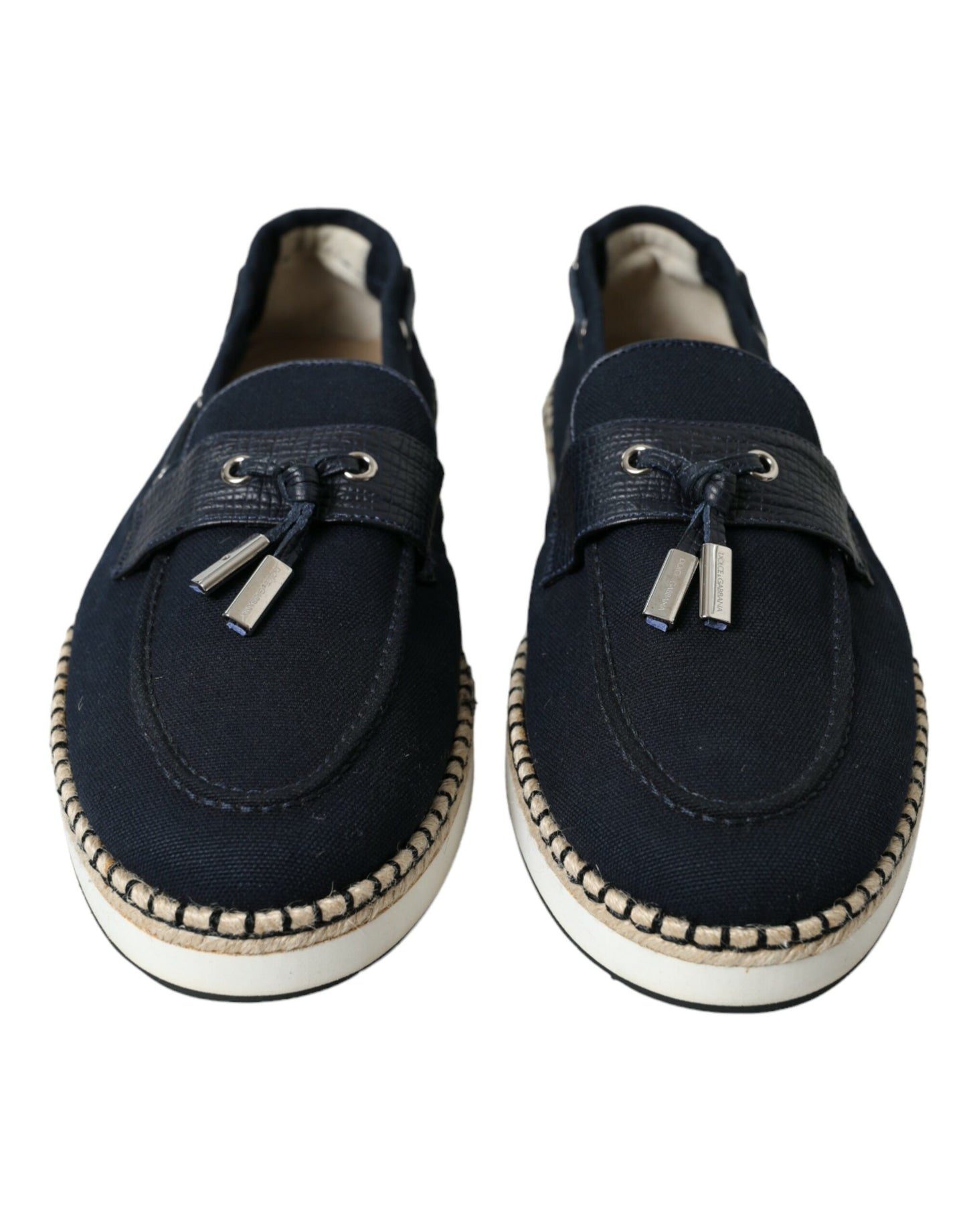 Dolce & Gabbana Elegant Navy Blue Fabric Loafers