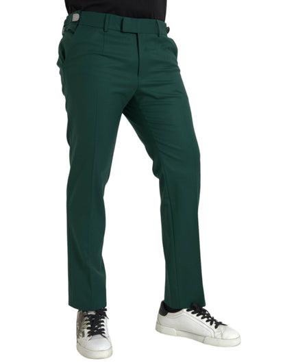 Dolce & Gabbana Green Wool Men Slim Fit Chino Pants