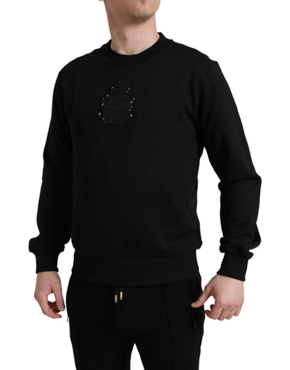 Dolce & Gabbana Elegant Black Cotton Pullover Sweater