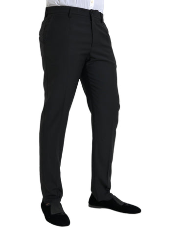 Dolce & Gabbana Black Wool Men Skinny Dress Pants