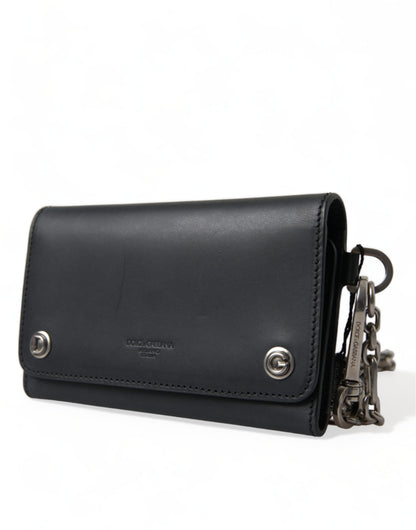 Dolce & Gabbana Elegant Black Leather Shoulder Bag