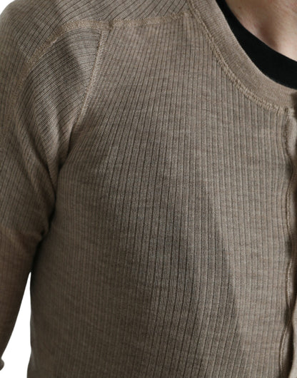 Dolce &amp; Gabbana Henley Pullover Beige Kaschmirpullover