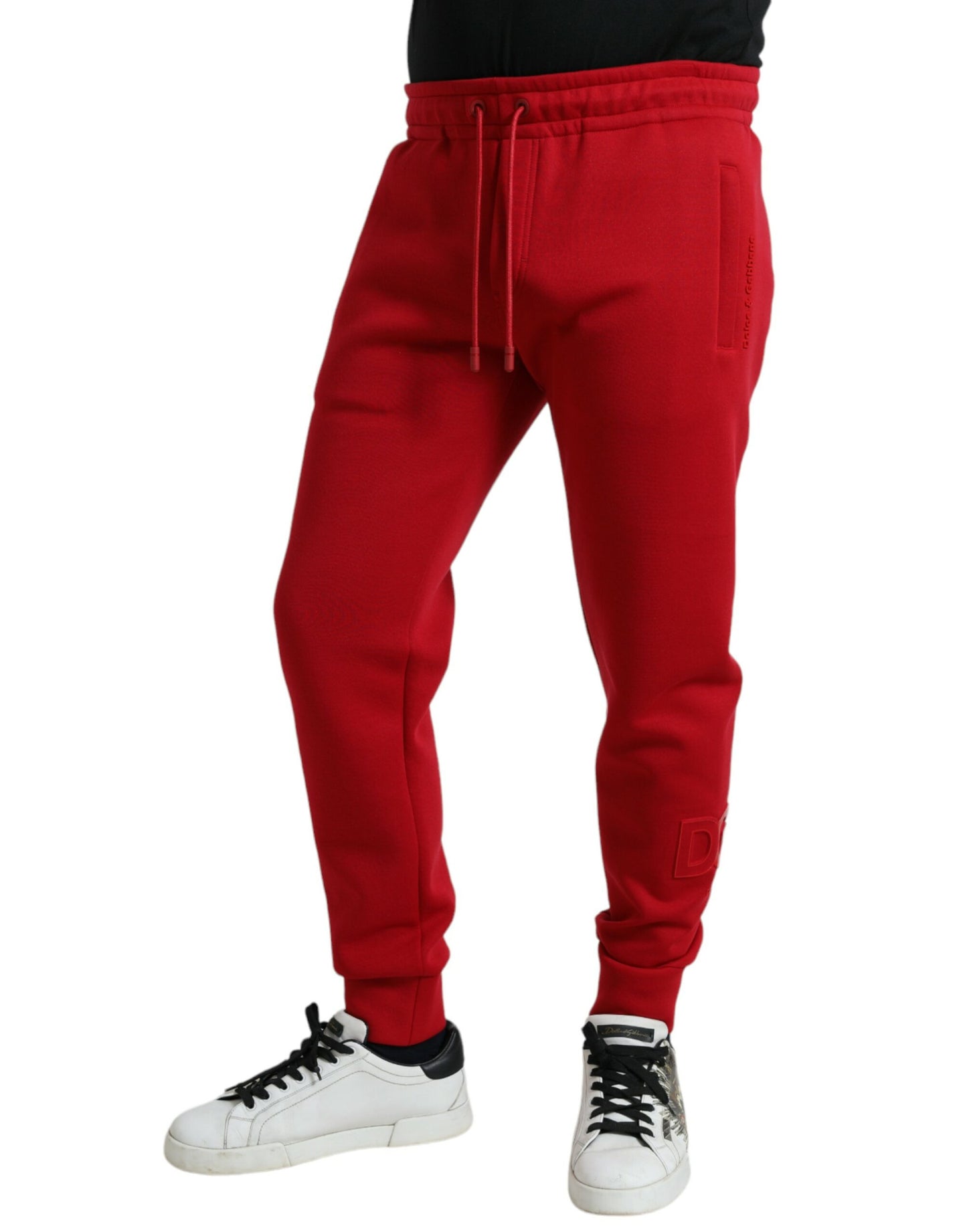 Dolce &amp; Gabbana – Rote Skinny-Jogginghose aus Baumwollmischung