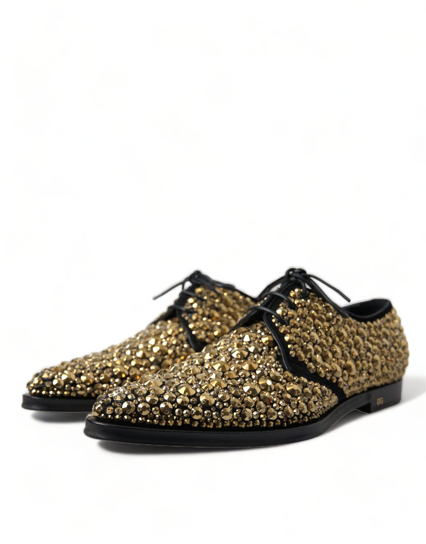 Dolce &amp; Gabbana Derby-Schuhe mit Verzierung in Schwarz und Gold