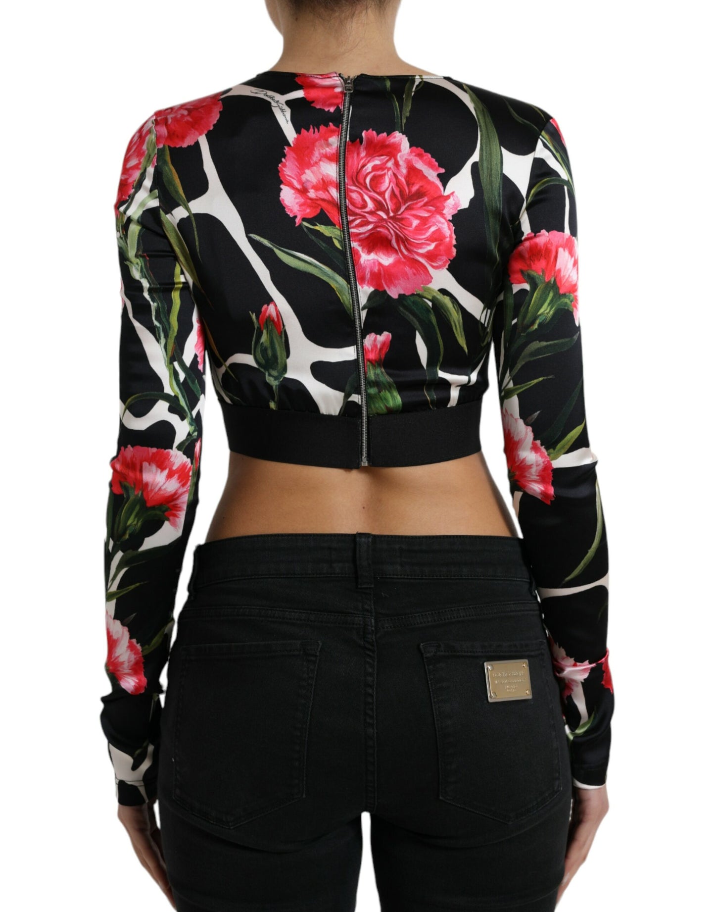 Dolce & Gabbana Elegant Floral Cropped Blouse Top