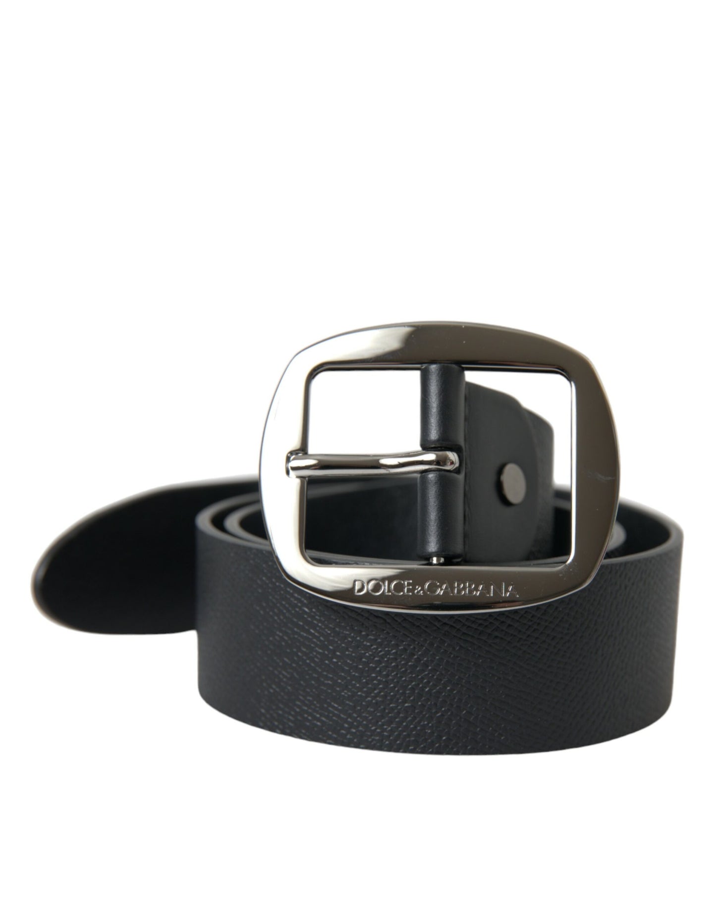 Dolce & Gabbana Elegant Black Leather Belt with Metal Buckle