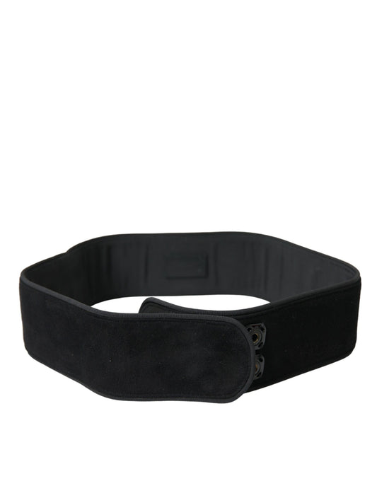 Dolce & Gabbana Elegant Suede Waist Belt in Timeless Black