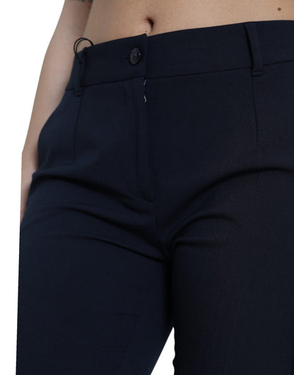 Dolce &amp; Gabbana Blaue, schmal zulaufende, kurze Hose mit mittlerer Taille