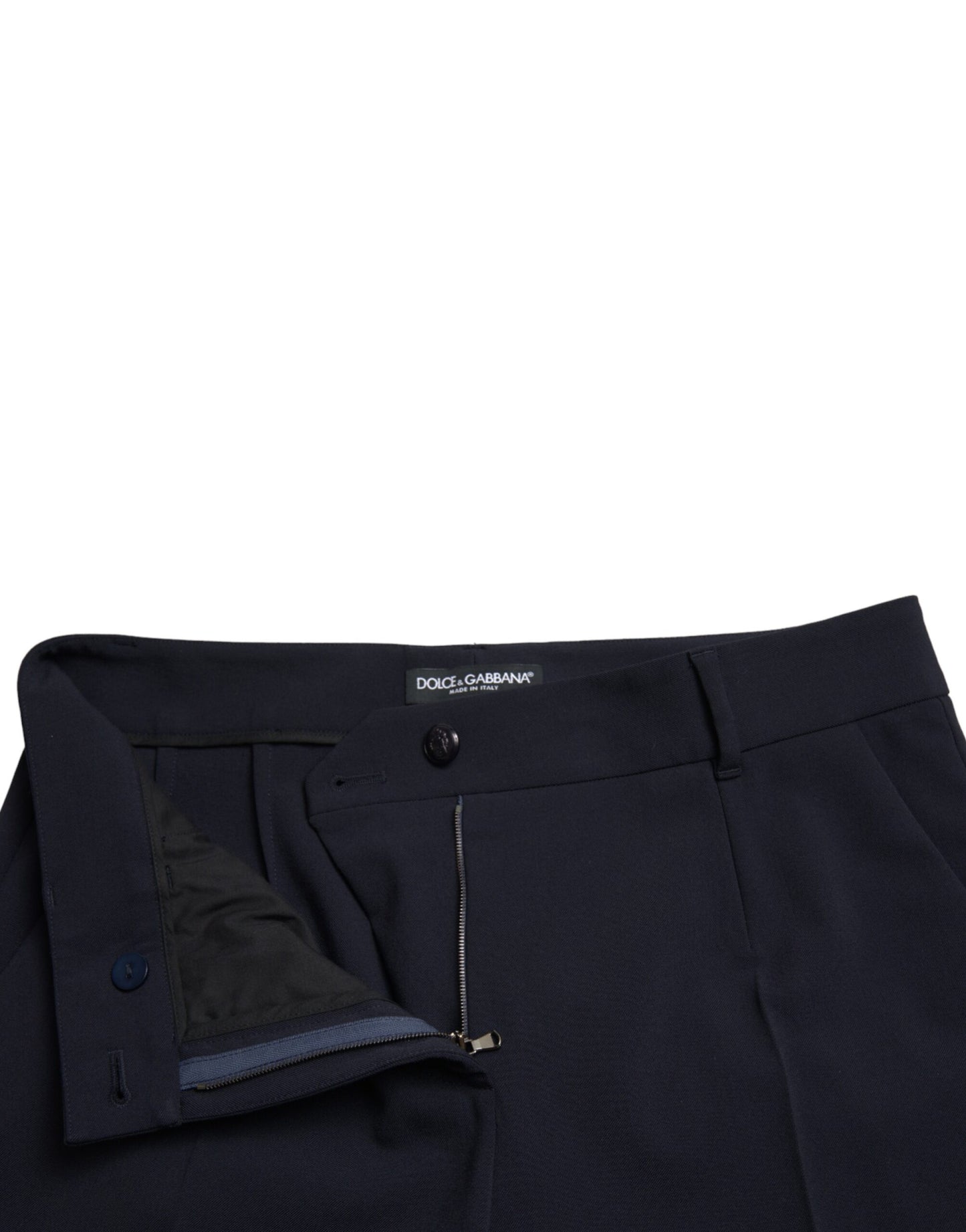 Dolce &amp; Gabbana Blaue, schmal zulaufende, kurze Hose mit mittlerer Taille