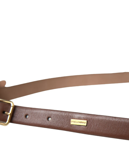 Dolce & Gabbana Elegant Brown Calf Leather Waist Belt