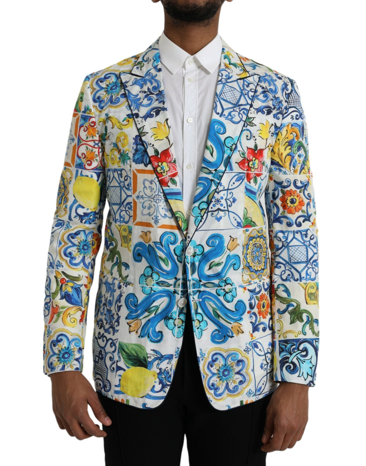 Dolce & Gabbana Multicolor Majolica TAORMINA Single Breasted Blazer