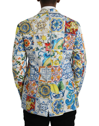 Dolce & Gabbana Multicolor Majolica TAORMINA Single Breasted Blazer