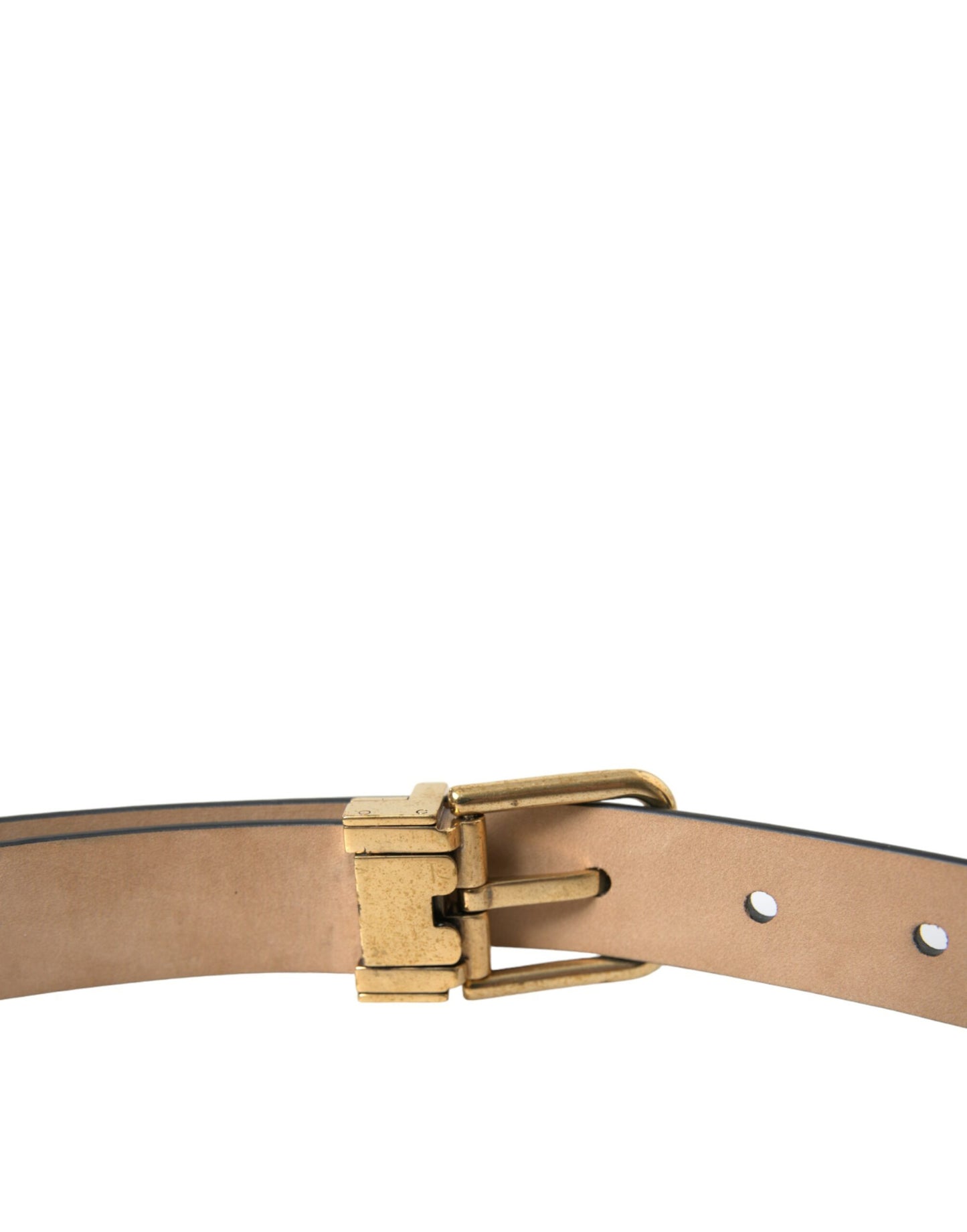 Dolce & Gabbana Elegant Black Leather Waist Belt with Logo Buckle