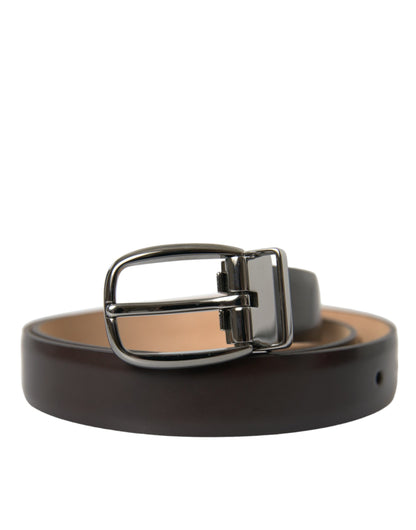 Dolce & Gabbana Elegant Dark Brown Leather Belt