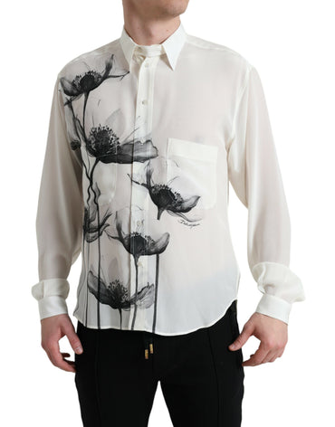 Dolce & Gabbana Elegant Floral Silk Dress Shirt