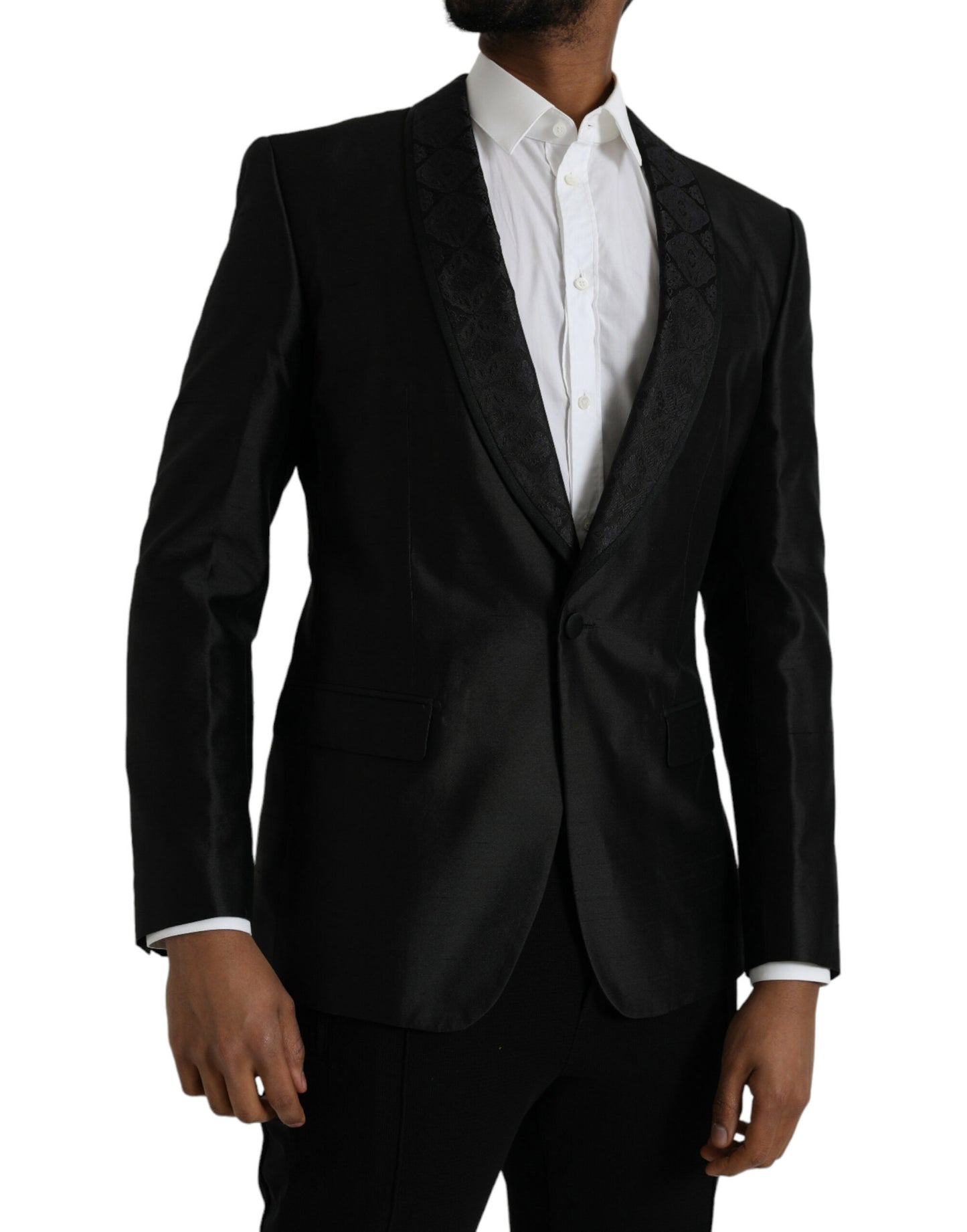 Dolce & Gabbana Black MARTINI Single Breasted Coat Blazer