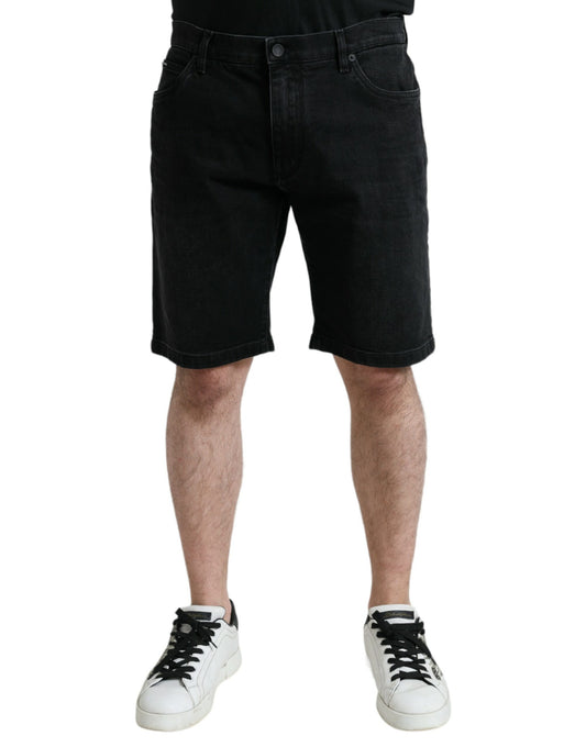 Schwarze Bermuda-Jeansshorts aus Stretch-Baumwolle von Dolce &amp; Gabbana