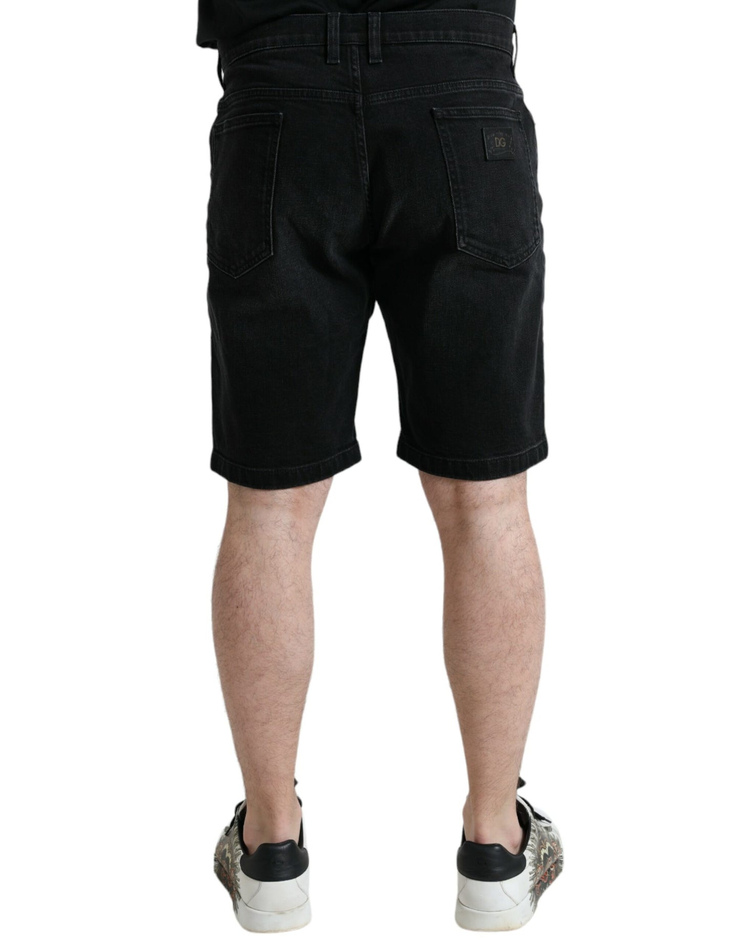 Dolce & Gabbana Chic Black Bermuda Denim Shorts