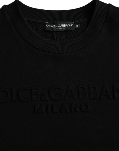 Dolce & Gabbana Black Cotton Long Sleeves Sweatshirt Sweater