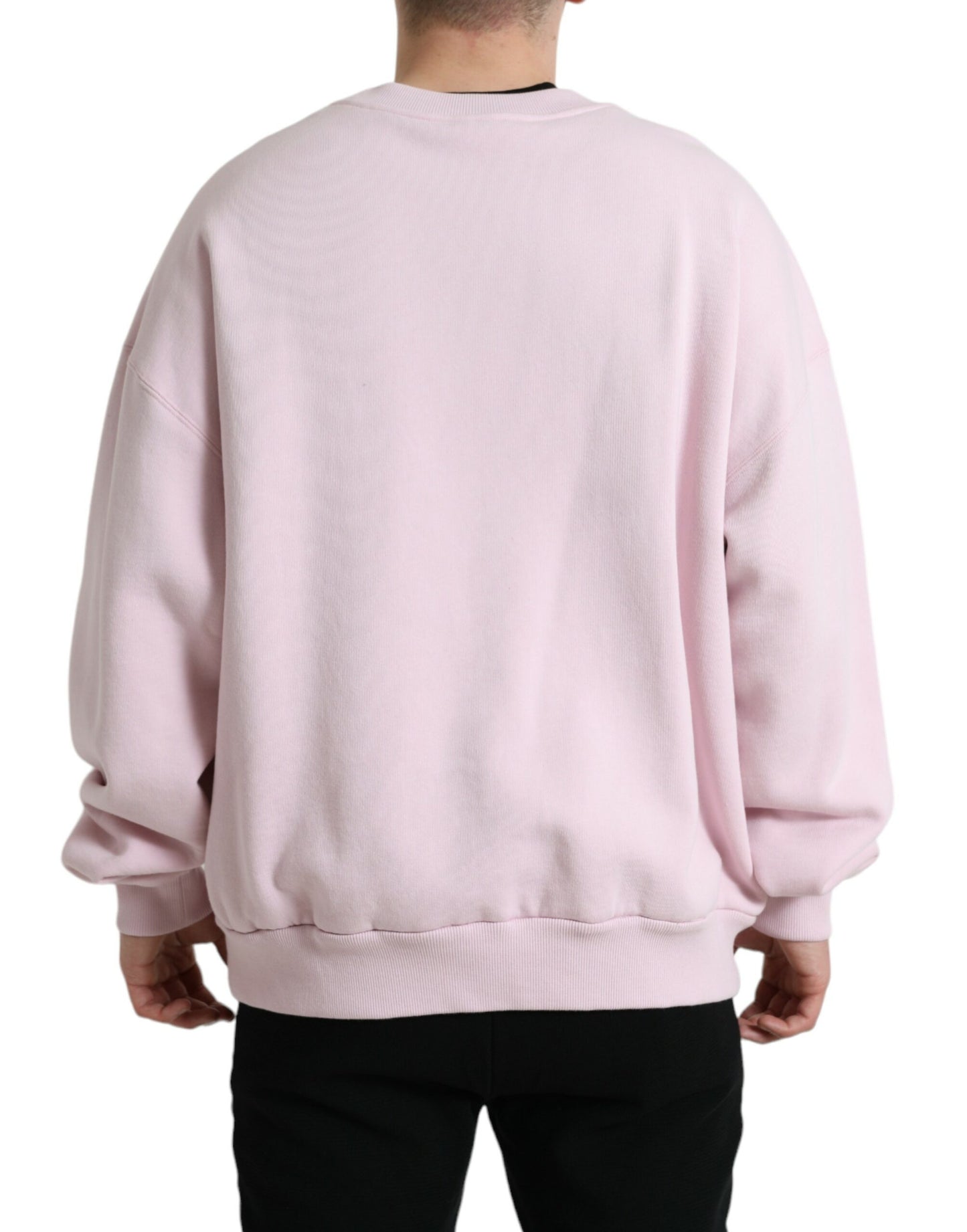 Dolce &amp; Gabbana Rosa bestickter Pullover mit Rundhalsausschnitt