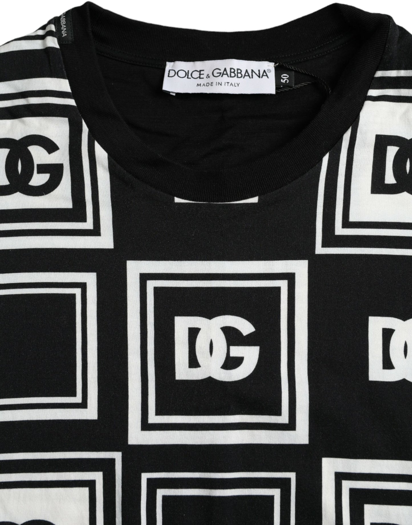 Dolce & Gabbana Black White Logo Print Short Sleeves T-shirt