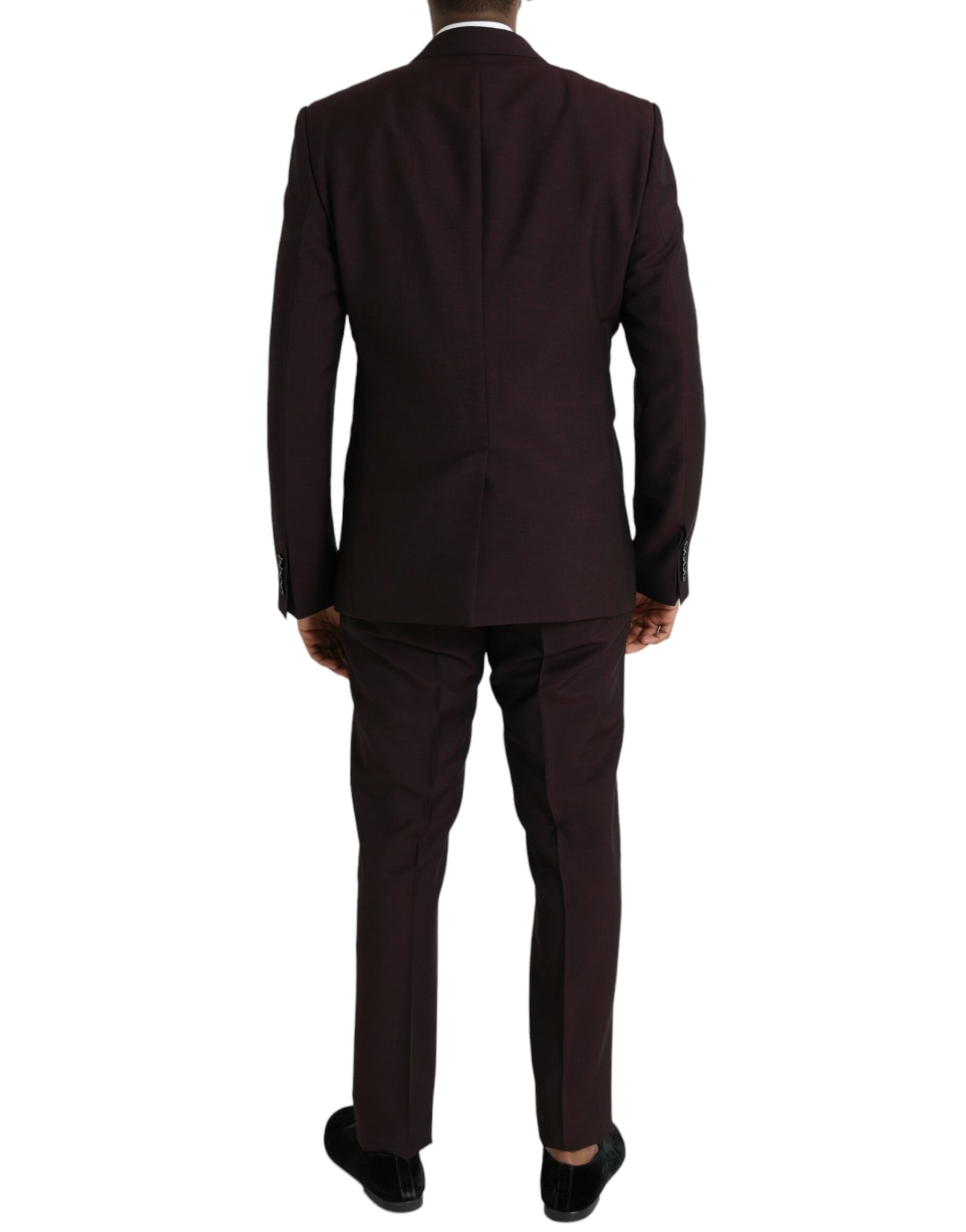 Dolce & Gabbana Maroon Wool MARTINI Formal 3 Piece Suit