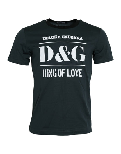 Dolce & Gabbana Blue Logo Print Crewneck Short Sleeve T-shirt