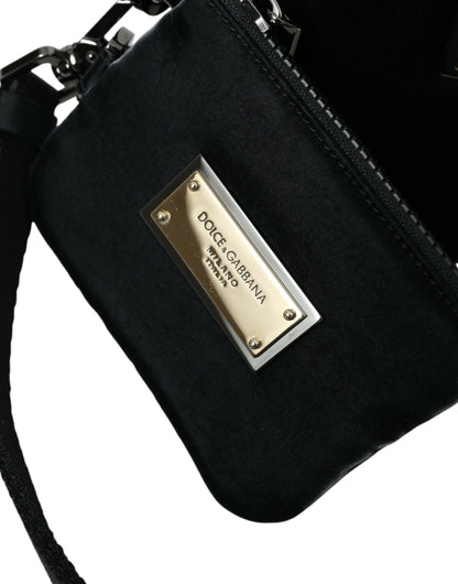 Dolce & Gabbana Elegant Black Multifunctional Leather Clutch