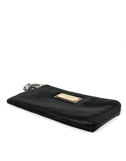 Dolce & Gabbana Sleek Designer Nylon-Leather Pouch in Black