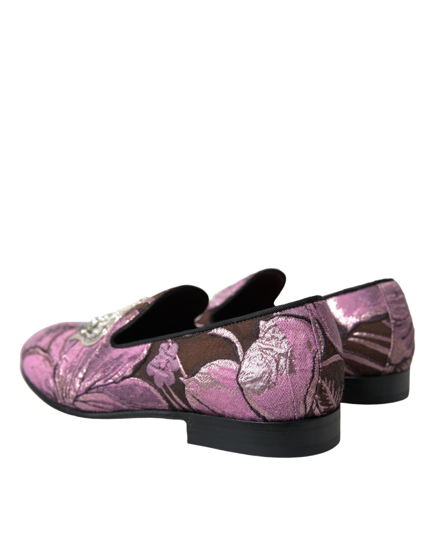 Dolce & Gabbana Elegant Pink Crystal-Embellished Loafers