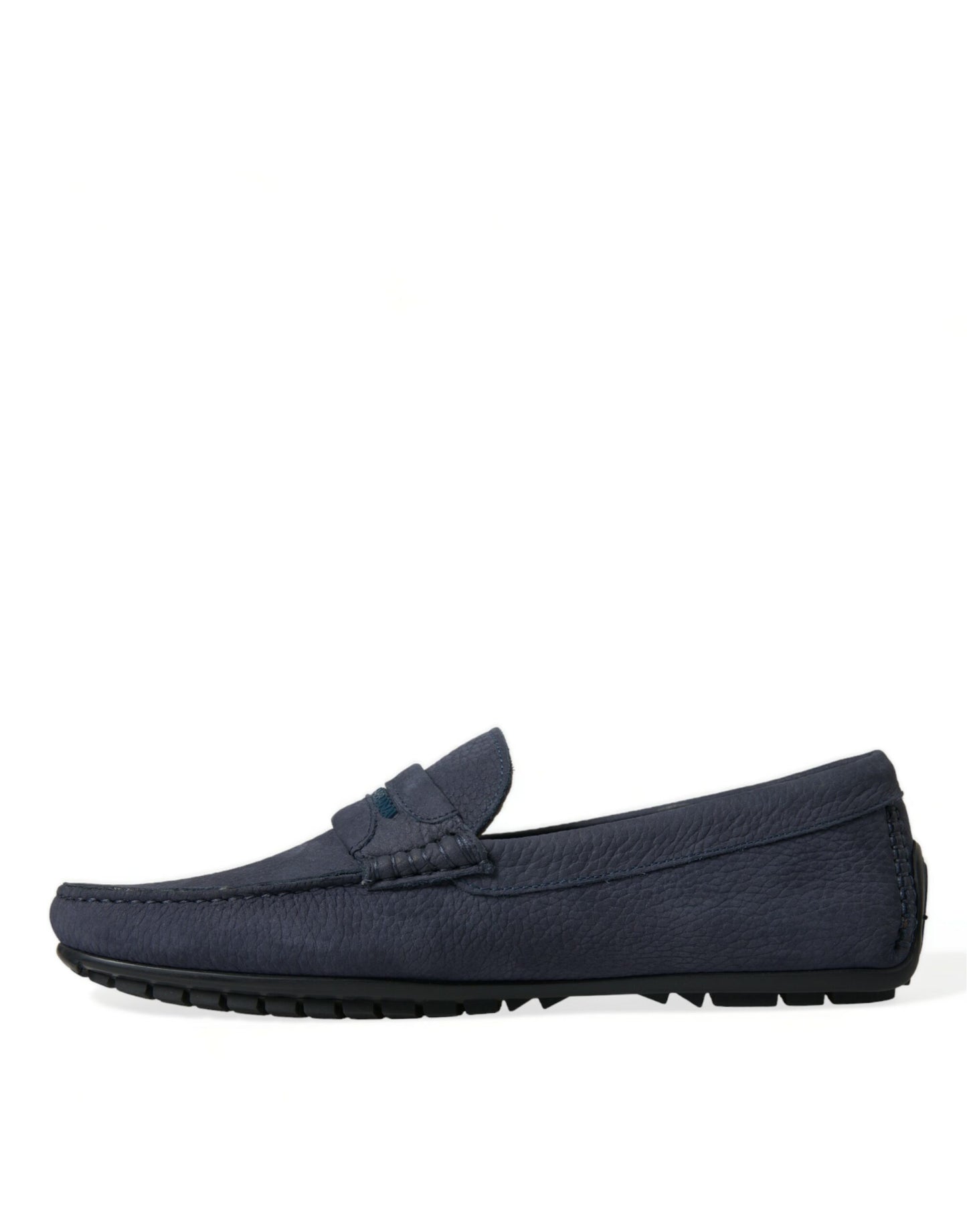 Dolce & Gabbana Elegant Blue Leather Moccasin Shoes