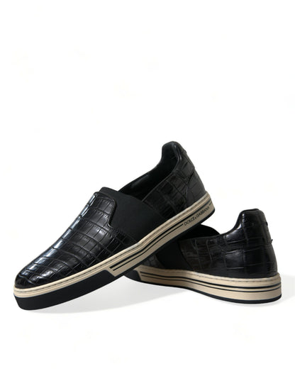 Dolce & Gabbana Elegant Crocodile Leather Low-Top Sneakers