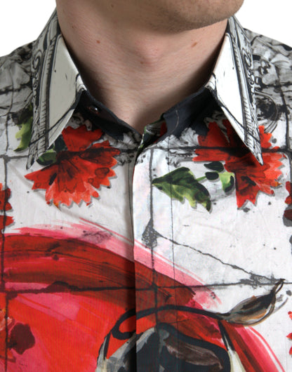 Dolce & Gabbana Slim Fit Floral Bull Cotton Dress Shirt