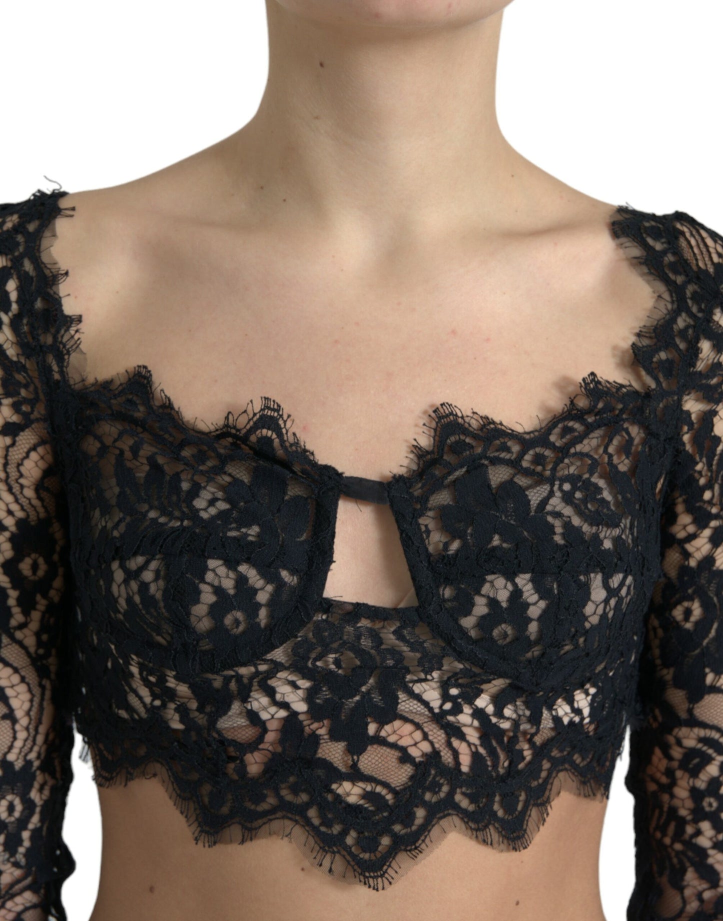 Dolce & Gabbana Elegant Lace Bustier Cropped Top