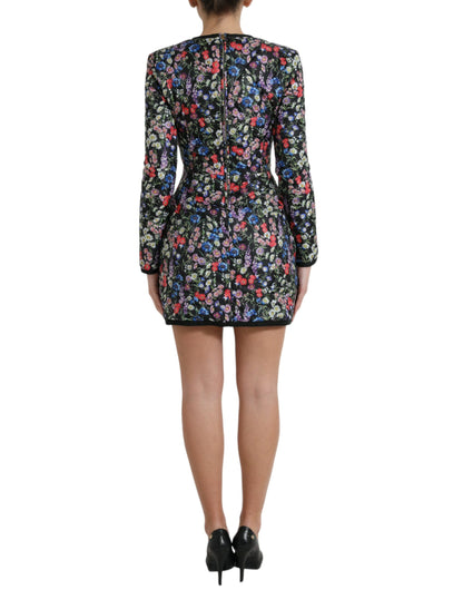 Dolce & Gabbana Floral Sheath Mini Dress Elegance