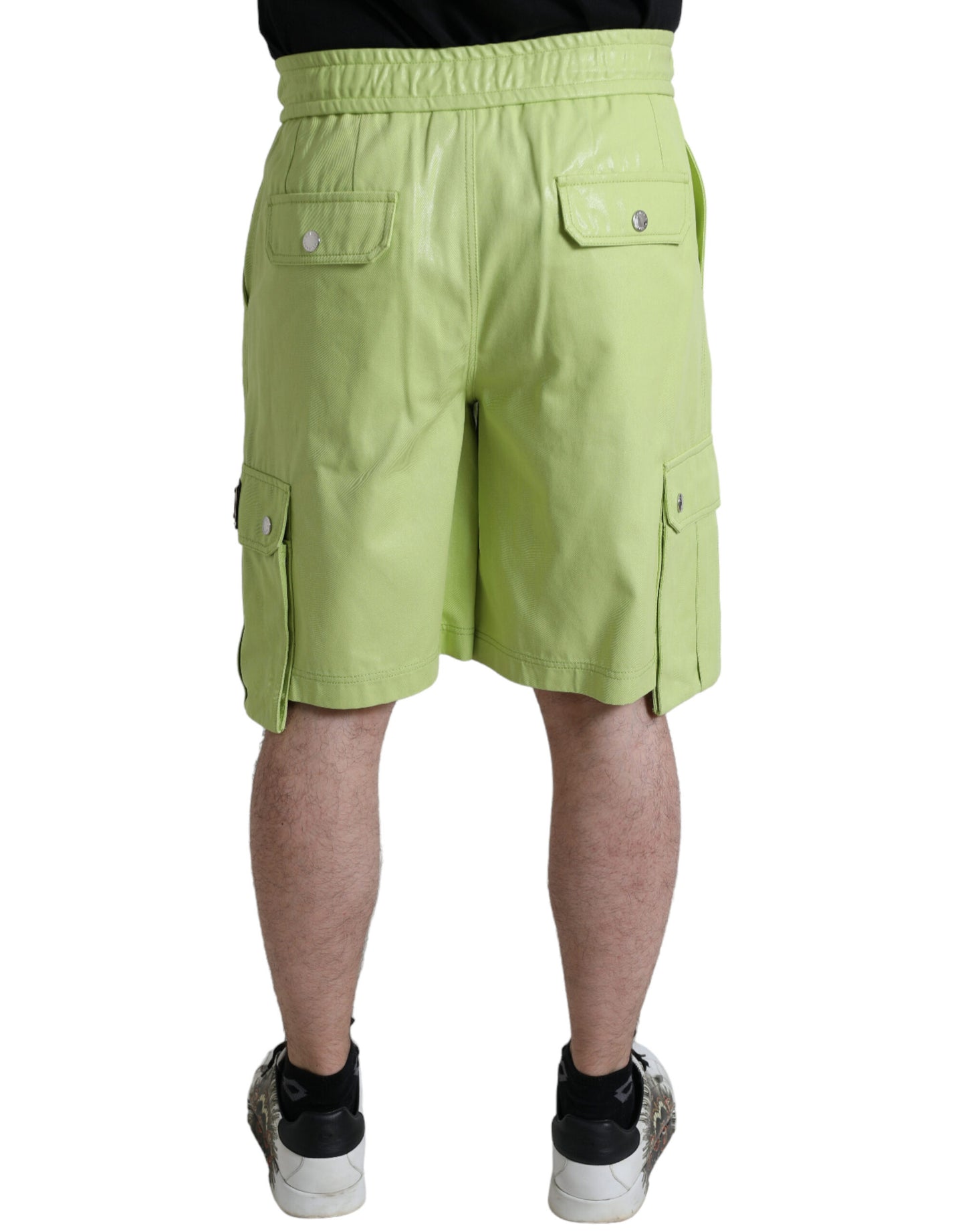 Dolce &amp; Gabbana Hellgrüne Baumwoll-Cargo-Bermudashorts für Herren