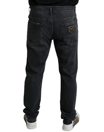 Dolce & Gabbana Elegant Slim Fit Tattered Denim Jeans