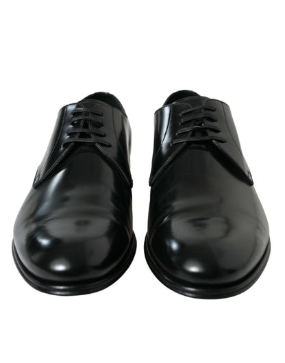 Dolce & Gabbana Elegant Black Calfskin Men's Derby Shoes