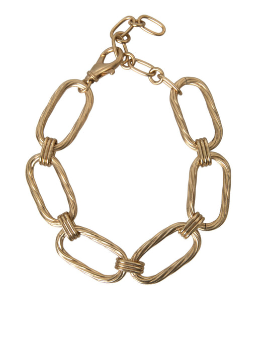 Dolce & Gabbana Gold Tone Brass Large Link Chain Jewelry Necklace