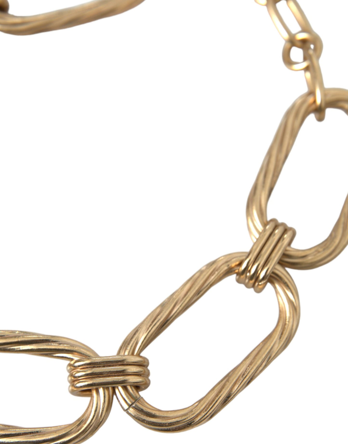 Dolce & Gabbana Gold Tone Brass Large Link Chain Jewelry Necklace